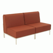 Oviala Business Salon de jardin bas modulable uni 2 places terracotta Oviala 144 x 80 x 78 cm - rouge polyester 115947