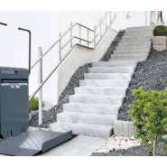 Plateforme monte-esclaier robuste,  résistant dédié au domaine public et privé - rail avec montage sur piliers - PLK8