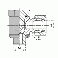 Raccords à bague Orientable métrique Forme B - BJOM 04LL/08X100 EQ avec joint élastomère encastré