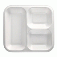 Starpak 50 barquettes scellées, XPS en 3 parties 1350 ml 4,2 cm x 24,5 cm x 26,5 cm laminé blanc - blanc plastique 88780
