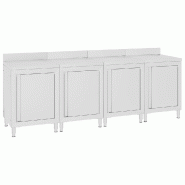 Table de travail commerciale avec armoire 240x60x96 cm Inox - 3058269