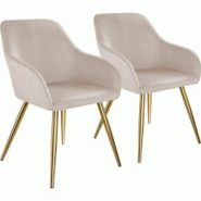 TecTake GmbH tectake Chaise MARILYN Effet velours style scandinave taupe/or - 406115 - marron mousse 406115 TecTake GmbH tectake Chaise MARILYN Effet velours style scandinave taupe/or - 406115 - marron mousse 406115