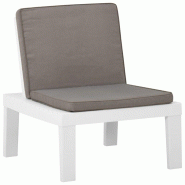 VidaXL Chaise De Salon De Jardin Avec Coussin Plastique Blanc - blanc 315846