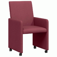 VidaXL Chaises de Salle à Manger avec Roues 2 pcs Bordeaux tissu Modèle Galaxie Prestige - 42017810