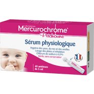 - sérum physiologique - mercurochrome - 40 unidoses de 5 ml.