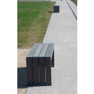 Banc publique puriste et urbain en plastique recyclé, gamme CALERO - Longueur 150 cm - ADS EQUIPEMENTS EURL