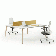 Bureau partagé 2 personnes pieds bois Bureau partagé 2 personnes pieds bois