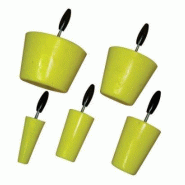 Cône d'obturation en polyuréthane pour canalisation - poignée métallique - réutilisable - Jaune_0