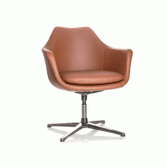Chaise de bureau / chaise lounge ARTEMIA simili cuir marron hjh OFFICE - marron plastique 600988