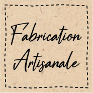 Etiquette cadeau adhésive Fabrication Artisanale kraft et noir 35x35mm - par 500