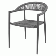 Fauteuils d'extérieur en rotin PE tressé Bolero Eden anthracite (lot de 4) - HZ590