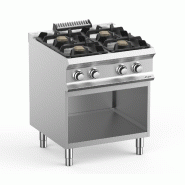 Fourneau professionnel a gaz 4 feux vif 55 kw sur sousbassment libr... - PFB77AXS