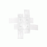 Gea Luce Frida - Applique 2 Lumières E27 En Verre Blanc Satiné - Cadre Chromé, Max 2X52W, Ampoules Exclues, Largeur 50Cm - blanc 8000000085504