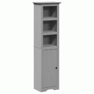 Helloshop26 - Armoire de salle de bain BODO rangement pratique 44 x 30 x 160 cm style rustique en bois gris 02_0057682 - 3000240169861