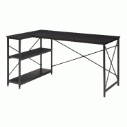 Helloshop26 - Bureau table poste de travail 137 x 88 x 75 cm noir 03_0009065 - noir acier 3000224490769