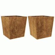 Helloshop26 - Jardinière bac lit surélevé plantes fleurs jardin terrasses lot de 2 50 x 50 x 50 cm acier corten Marron 02_0038991 - 3000217957392 Helloshop26 - Jardinière bac lit surélevé plantes fleurs jardin terrasses lot de 2 50 x 50 x 50 cm acier corten Marron 02_0038991 - 3000217957392