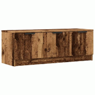 Helloshop26 - Meuble TV moderne avec grand espace de rangement 102 x 35 x 36 cm en bois d'ingénierie vieux bois 02_0050984 - Bois massif 3000236682930