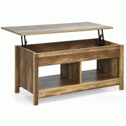 Helloshop26 - Table basse plateau relevable 109 x 47,5 x 50-63 cm espace de rangement pratique moderne en bois composite chêne 20_0013749 - 300022790