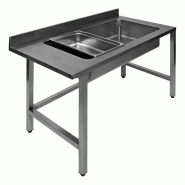 ITALCONCEPT L2G Table De Deboitage Inox 304 Adossee, 1 Cuve, 850 x 1600 x 700mm - 3616350042163