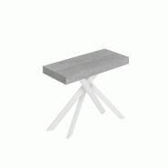 Itamoby Console Extensible 90X40/196 Cm Saki Premium Small Pieds Blanc Béton - gris VE090COSAPSMA-CM-BI