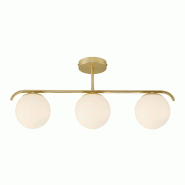 Nordlux Suspension GRANT 3-Spot Verrerie Laiton, H.29.23 - IP20 - E14 / Intérieur - doré 5704924001147