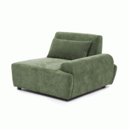 Oviala Business Fauteuil gauche canapé modulable dossier ajustable 109 cm vert - vert polyester 115444_0