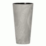 Prosperplast - Pot Tubus Slim Effect en plastique AVEC réservoir, coloris Ciment, 76,2x40x40 cm - gris plastique ZA1451