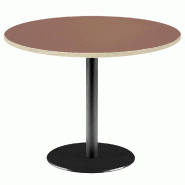 RestooTab - Table Rome XL Ø120cm rosso jaipur fenix chants couleur bois - rouge Bois manufacturé TB-ROMXL-R120M-ROSS.J-BOI