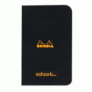 RHODIA Lot de 20 Carnet Classic noir 7,5x12, 48p./24 feuilles 80 g/m² piquées, dot grid - 3037921191552