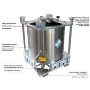 Serie un pli - réservoir de stockage industriel - incon - base palettisée avec guide fourches