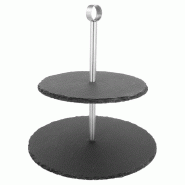 Serviteur 2 étages en ardoise 25x25x26,5cm - par 2