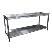 Table démontable pieds carrés, inox AISI 304, centrale + étagère, P 600 mm (Longueur, mm: 1600 - Réf BUD-DCTCE166-1) Table démontable pieds carrés, inox AISI 304, centrale + étagère, P 600 mm (Longueur, mm: 1600 - Réf BUD-DCTCE166-1)