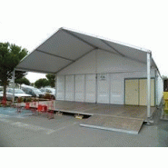 Tente de stockage fermée classique / structure fixe en aluminium / couverture multi-éléments / ancrage au sol avec platine / 25 x 10 x 3 m