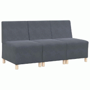 Unité de Sofa Modulaire Sans Accoudoirs 3 pcs Gris foncé Modèle Apex Urban - Matériau naturel 8721288279293