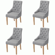 VidaXL Chaises à manger lot de 4 gris clair tissu Modèle Mervelion - 274421