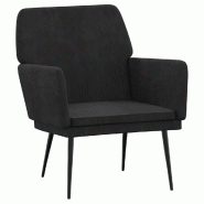 VidaXL Fauteuil Noir 62x79x79 cm Velours Modèle Vega Master Essence - 351377