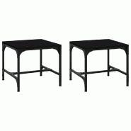 VidaXL Tables d'appoint 2 pcs Noir 40x40x35 cm Bois d'ingénierie Modèle Patio Psi Prime Plus - 819403