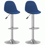 VidaXL Tabourets de bar lot de 2 bleu tissu Modèle Nova Advance - 333385