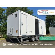 Base-vie de chantier - Remorque TIMKOLOC 100% solaire 6 à 8 personnes avec 3 espaces réglementaires