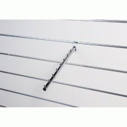 Bras rond incliné 30cm - tube dia.20mm - 7 boules - chromé pour panneaux rainurés
