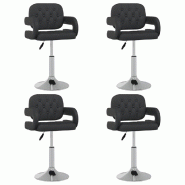 Chaises pivotantes à manger lot de 4 Noir Similicuir Modèle Oasis Design - 3089107