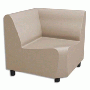 Chauffeuse modulaire d'angle 90d izar seigle ginko en pvc et coton, structure métallique Chauffeuse modulaire d'angle 90d izar seigle ginko en pvc et coton, structure métallique