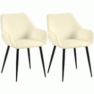 CLP Chaise de salle à manger Luena Crème/Velours - beige textile 327459 CLP Chaise de salle à manger Luena Crème/Velours - beige textile 327459