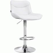 CLP Tabouret de bar Vonore similicuir Blanc /Chrome - blanc polyester 323571