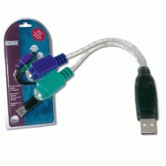 DIGITUS 80x USB vers PS2 Adaptateur A/M vers 2x Mini-DIN 6/F Mini-DIN 6 broches 1.X - DA-70118