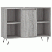 Helloshop26 - Armoire de salle de bain avec espace de rangement 80 x 33 x 60 cm design industriel en bois d'ingénierie sonoma gris 02_0049061 - gris
