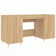 Helloshop26 - Bureau table poste de travail meuble d'ordinateur informatique étude chêne sonoma 140 x 50 x 75 cm bois d'ingénierie 02_0023652 - Boi