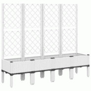 Helloshop26 - Jardinière bac lit surélevé plantes fleurs terrasse jardin avec treillis 160 x 40 x 142 cm PP blanc 02_0038266 - 3000214150864 Helloshop26 - Jardinière bac lit surélevé plantes fleurs terrasse jardin avec treillis 160 x 40 x 142 cm PP blanc 02_0038266 - 3000214150864