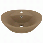 Helloshop26 - Lavabo ovale de luxe à trop-plein vasque à poser de toilette lave-mains de salle de bain salle cosmétique 58,5 x 39 cm 02_0002683 - 3