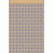 Pochettes cadeau kraft mosaique bleue 18x6x35cm  - par 150